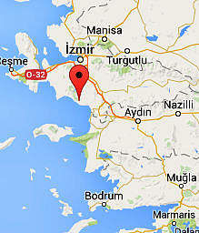 Kaart Ozdere Izmir Turkije